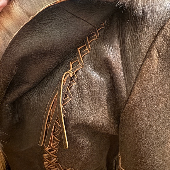 Vintage Stephen’s Leather Blazer with Fox fur Collar - Picture 8 of 13